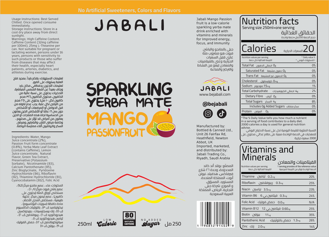 Mango Passionfruit Sparkling Yerba Mate (12-pack)