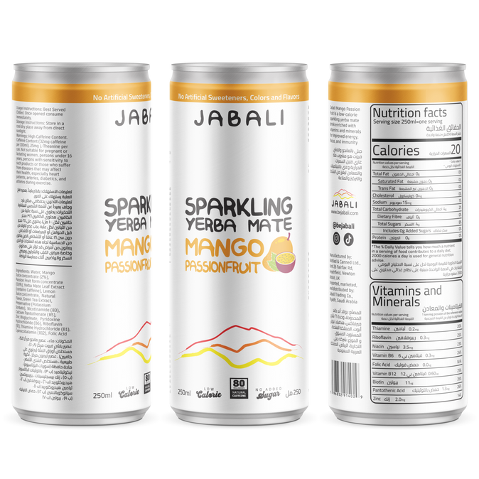 Mango Passionfruit Sparkling Yerba Mate (12-pack)